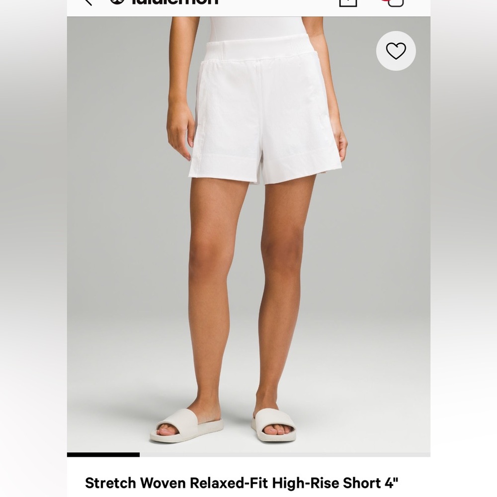 Stretch Woven Relaxed Fit High Rise Shorts